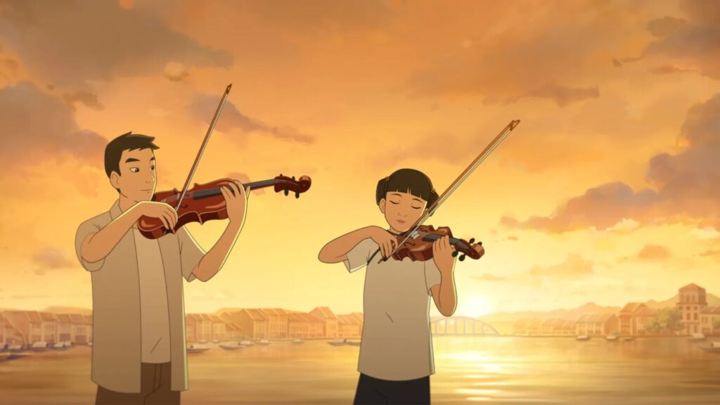 Fotogramma da La Violoniste (Ervin Han e Raúl García, Singapore/Spagna/Italia, 2026)